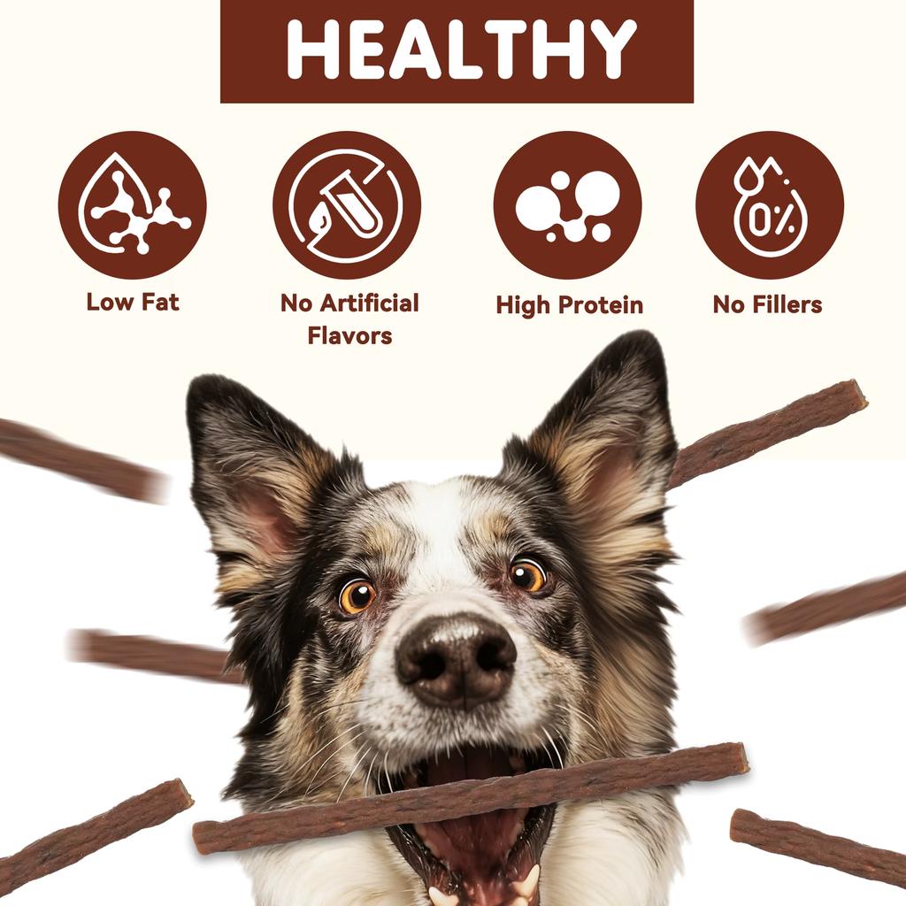 PAWUP Dog Treats Beef Sticks for Small Medium Large Dogs, Natural High Protein Dental Chews Training Treats, 12oz - Pawup