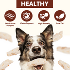 PAWUP Steamed Chicken Wet Food Tooper Dog & Cat Treat - Only 4 Ingredients, Skin & Coat Support, Low Fat Soft Wet Treats for Puppies, Kittens & Senior Pets, 8 Count, 8.5 oz Bag