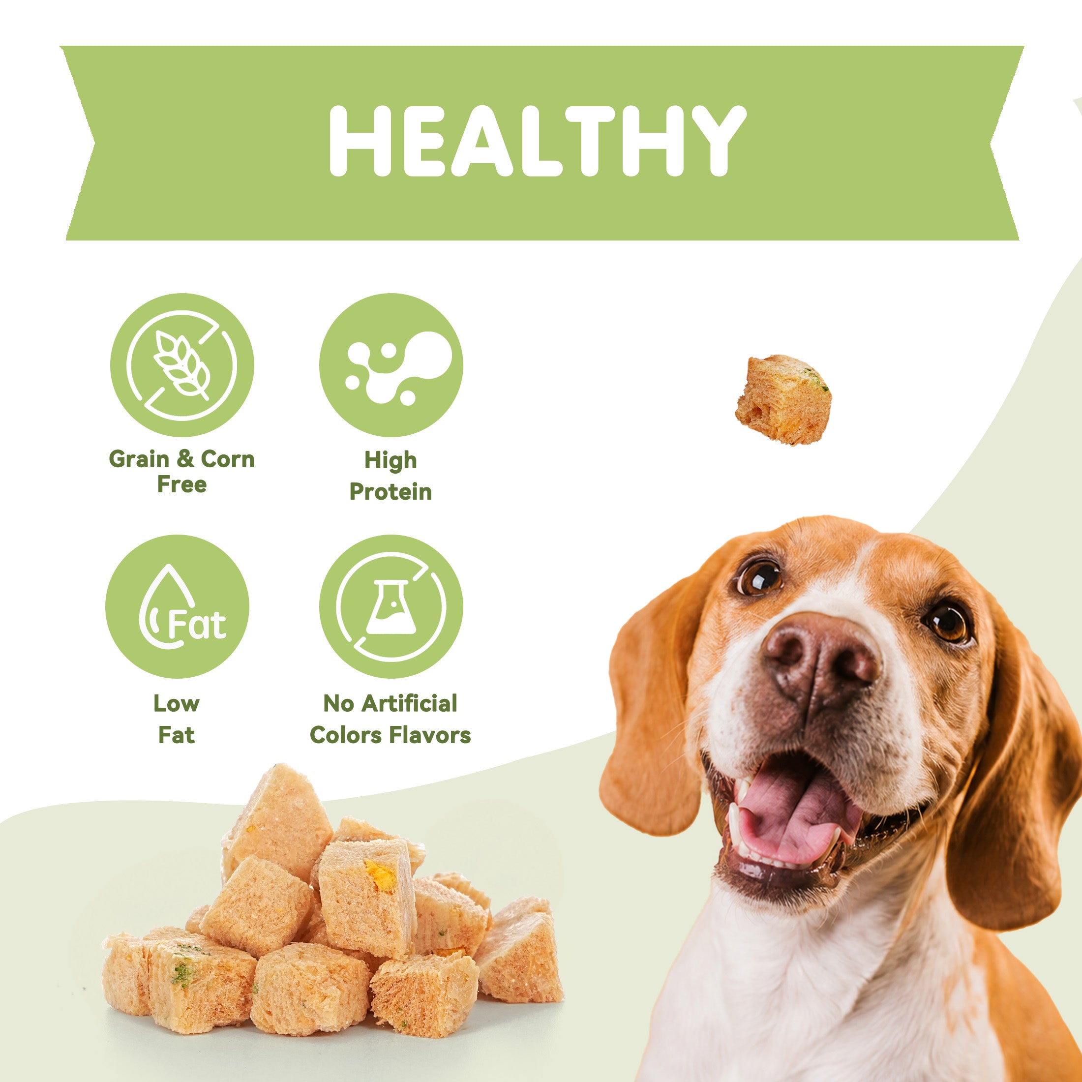 PAWUP Freeze Dried Dog Treats, Real Chicken with Pumpkin & Broccoli, High Protein Crunchy Training Snack for Small Medium Large Dogs, 3.6 oz Bag