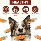 Chicken Wrapped Cod Skin Dog Treats, Rawhide-Free High-Protein Chews for Dogs, 11 oz - Pawup