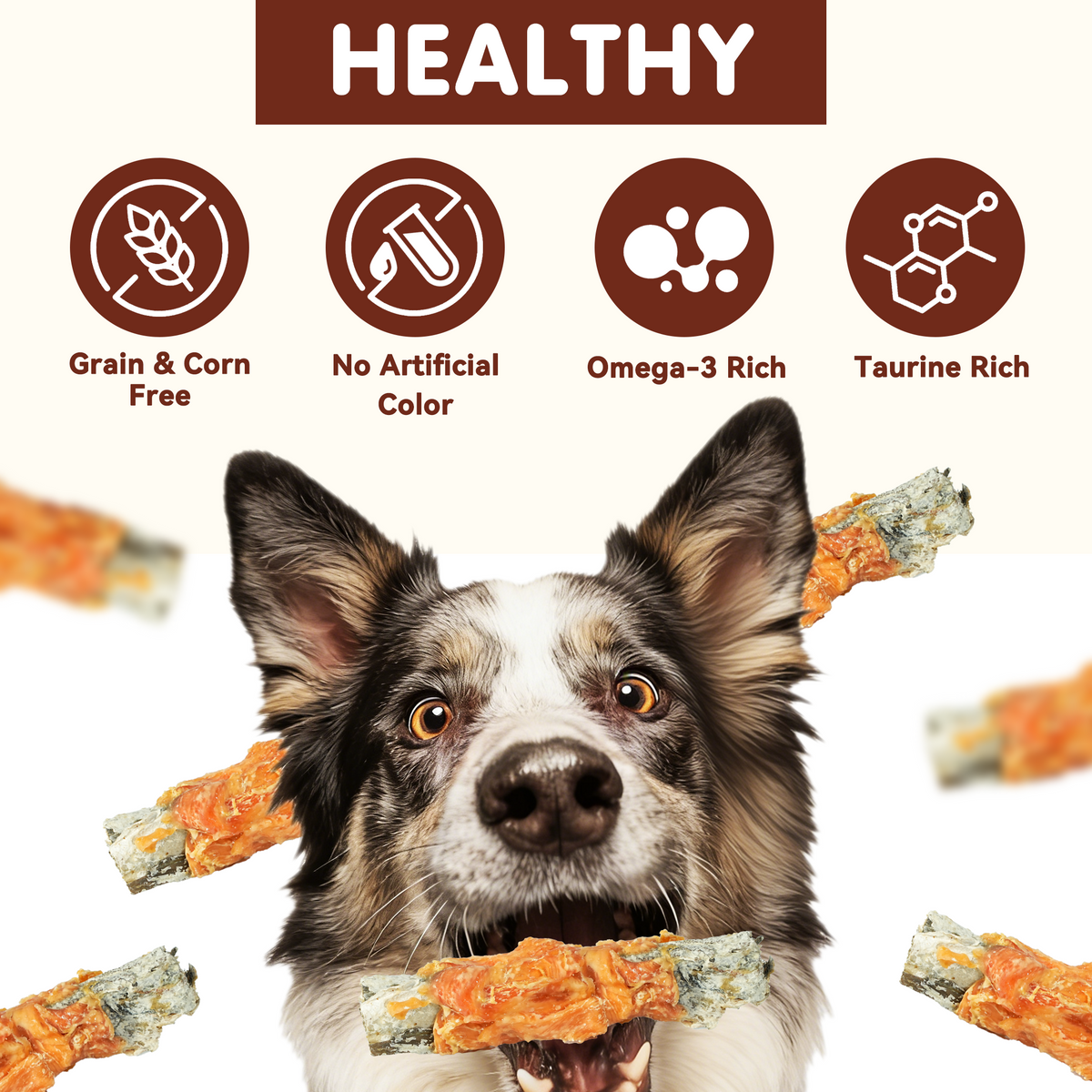 Chicken Wrapped Cod Skin Dog Treats, Rawhide-Free High-Protein Chews for Dogs, 11 oz - Pawup