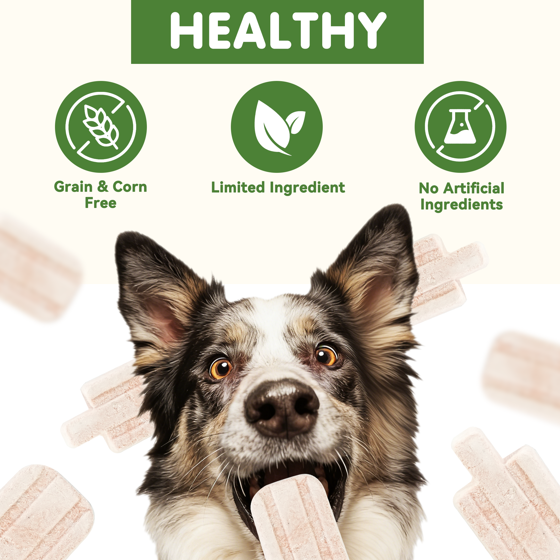 PAWUP Dog Treat Freeze-Dried Ice Cream Cranberry Flavor, High Protein Training Treats & Meal Topper for Small, Medium & Large Dog & Cat, 1.5 oz 10 Counts - Pawup