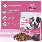 Beef Lung Dog Treats, High-Protein, Low-Fat Chews for All Dogs, 2.2 lb - Pawup