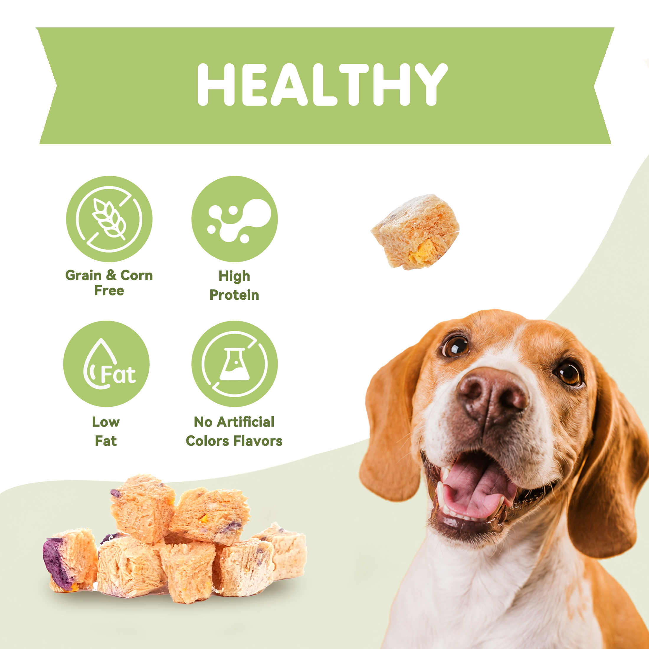 PAWUP Freeze Dried Dog Treats, Real Chicken with Cranberry & Pumpkin, High Protein Crunchy Training Snack for Small Medium Large Dogs, 3.6 oz Bag