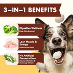 PAWUP Freeze Dried Chicken Dog Treats, 96.8% Real Chicken Meatballs, Grain-Free Training Treats for Dogs & Cats, 3.5 oz Bag - Pawup