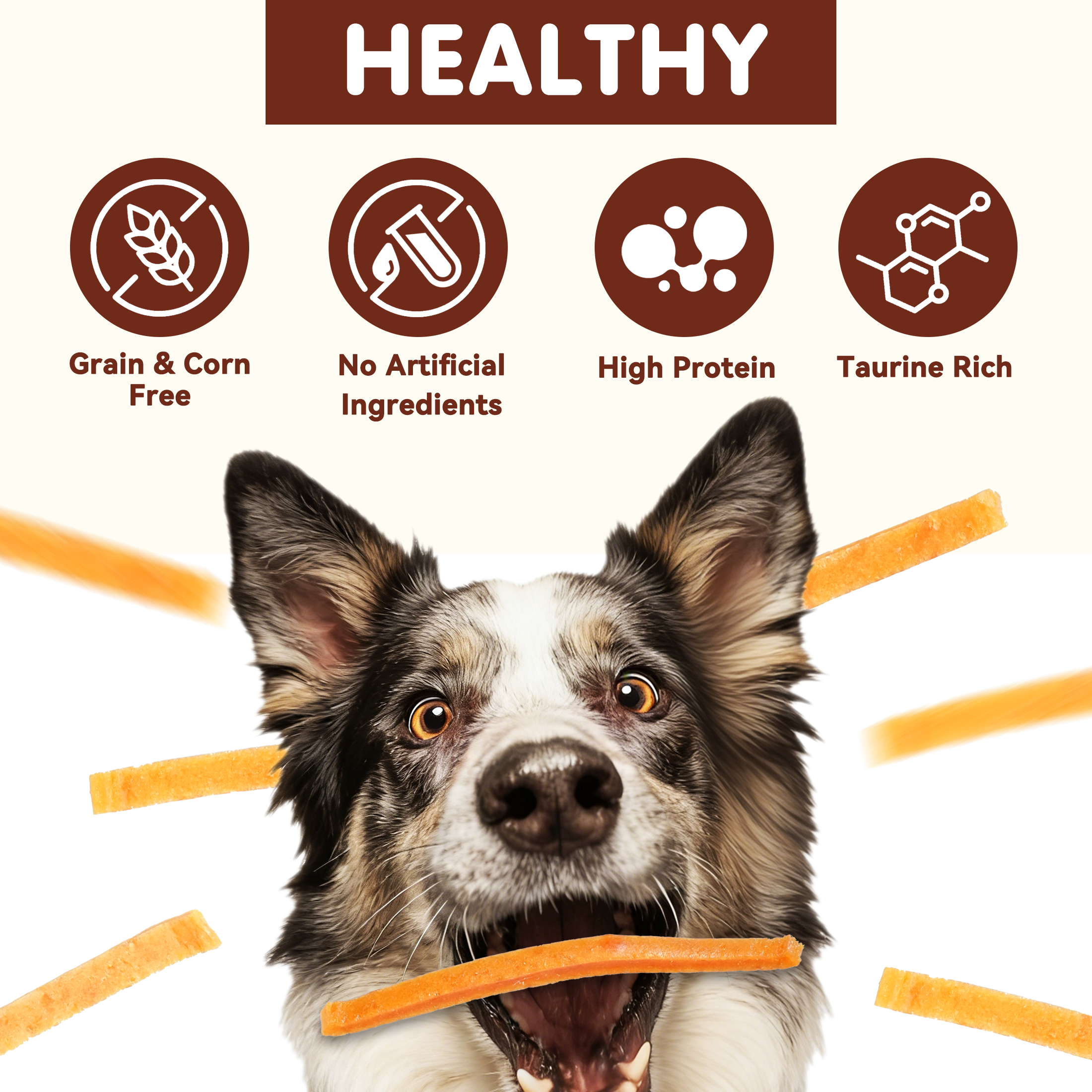 Chicken Jerky Strip Dog Treats, Natural Training Snacks for Dogs, 10.4 oz - Pawup