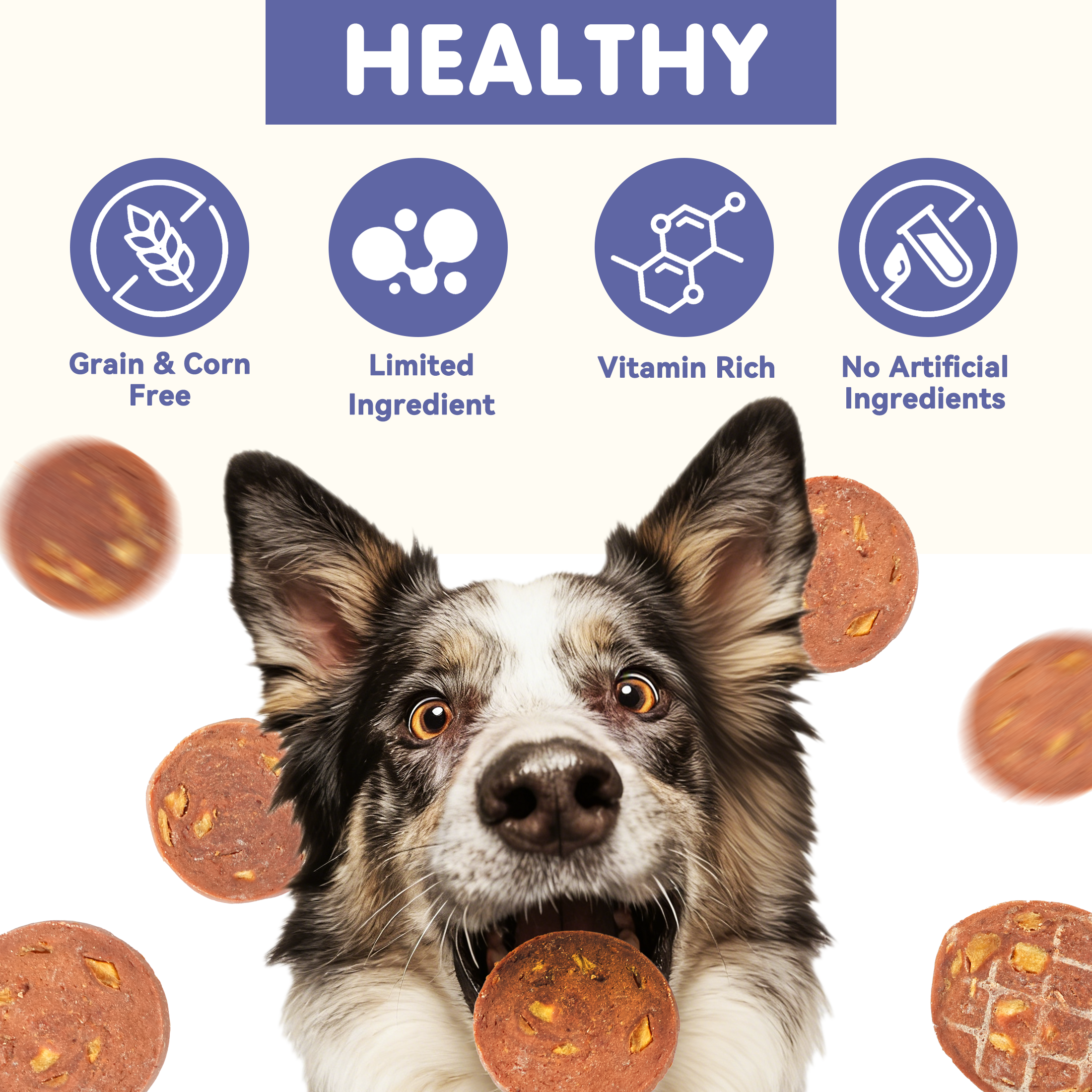PAWUP Duck Sausage with Apple Dog Treats, Human Grade Dog Food for Small Medium Large Dogs, Training Treats for Dogs, 10.6oz - Pawup