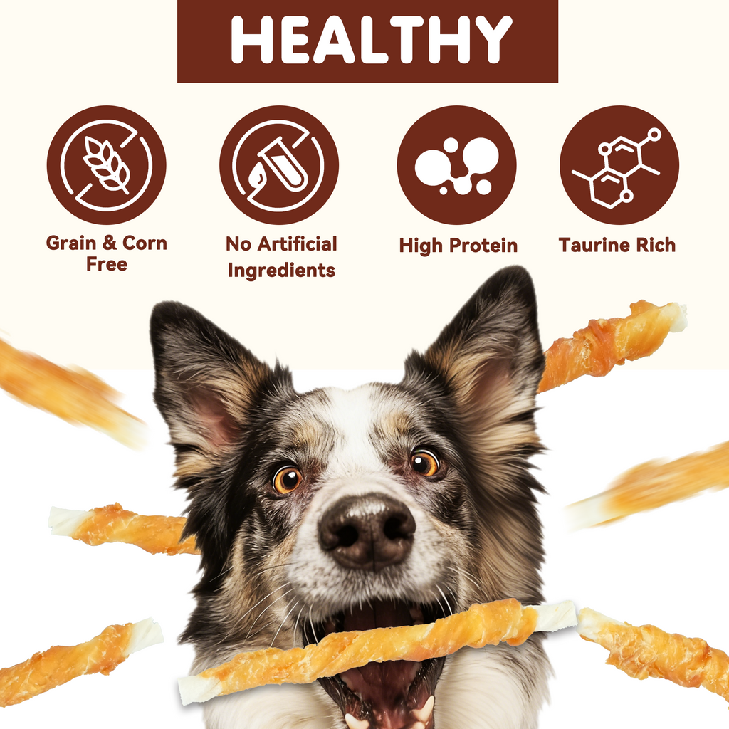 Chicken Wrapped Rawhide Stick Dog Treats, Long-Lasting Chews for Dogs, 10.4 oz - Pawup