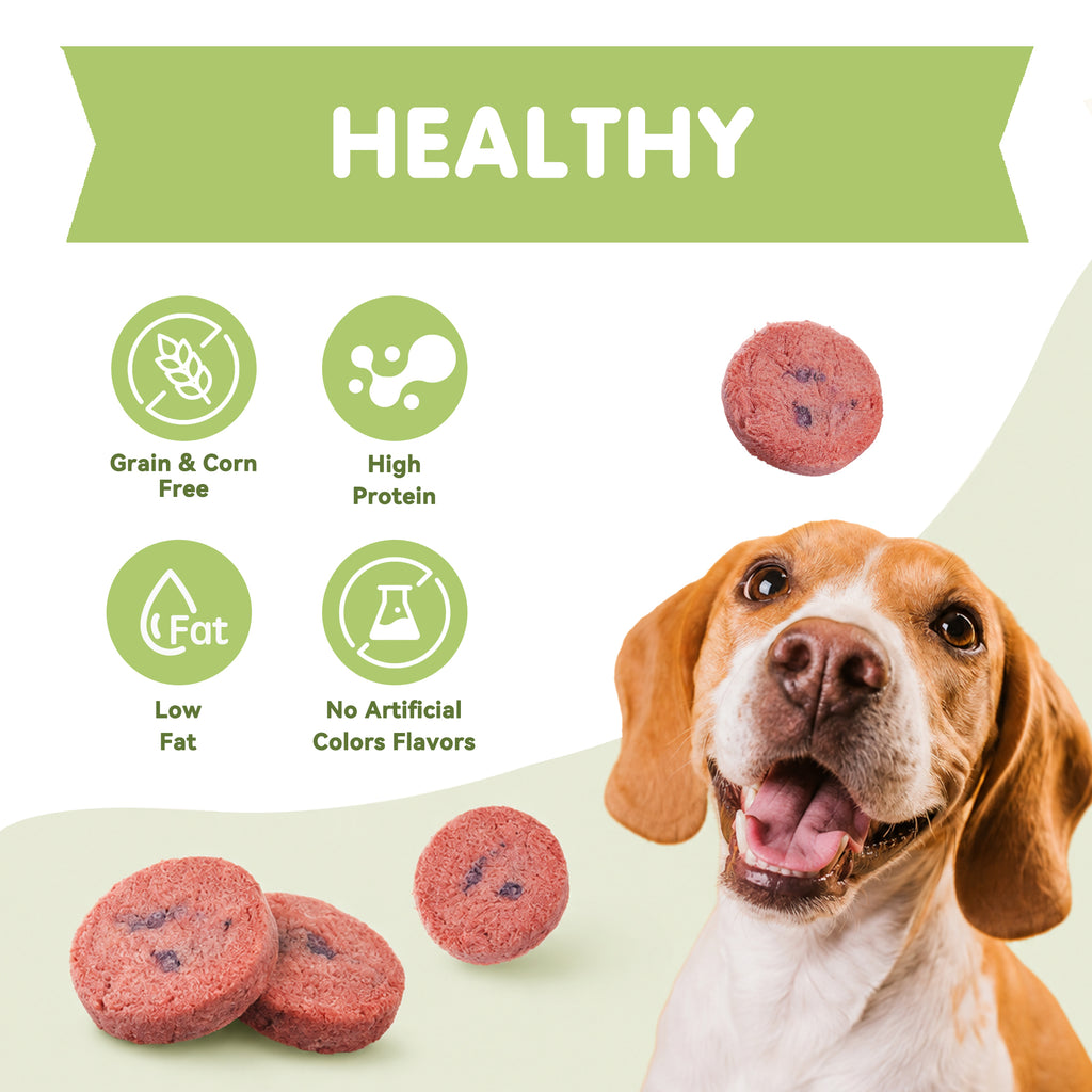 PAWUP Freeze Dried Dog Treats, Real Chicken with Cranberry, High Protein Crunchy Training Snack for Small Medium Large Dogs, 3.6 oz Bag