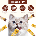 PAWUP Cat Treats Chicken Squeeze Up Puree Indoor Cat Treats for Hairball Control, Lickable Wet Treats with Cat Grass, Grain-Free Healthy Snacks for All Cats, 20 Count