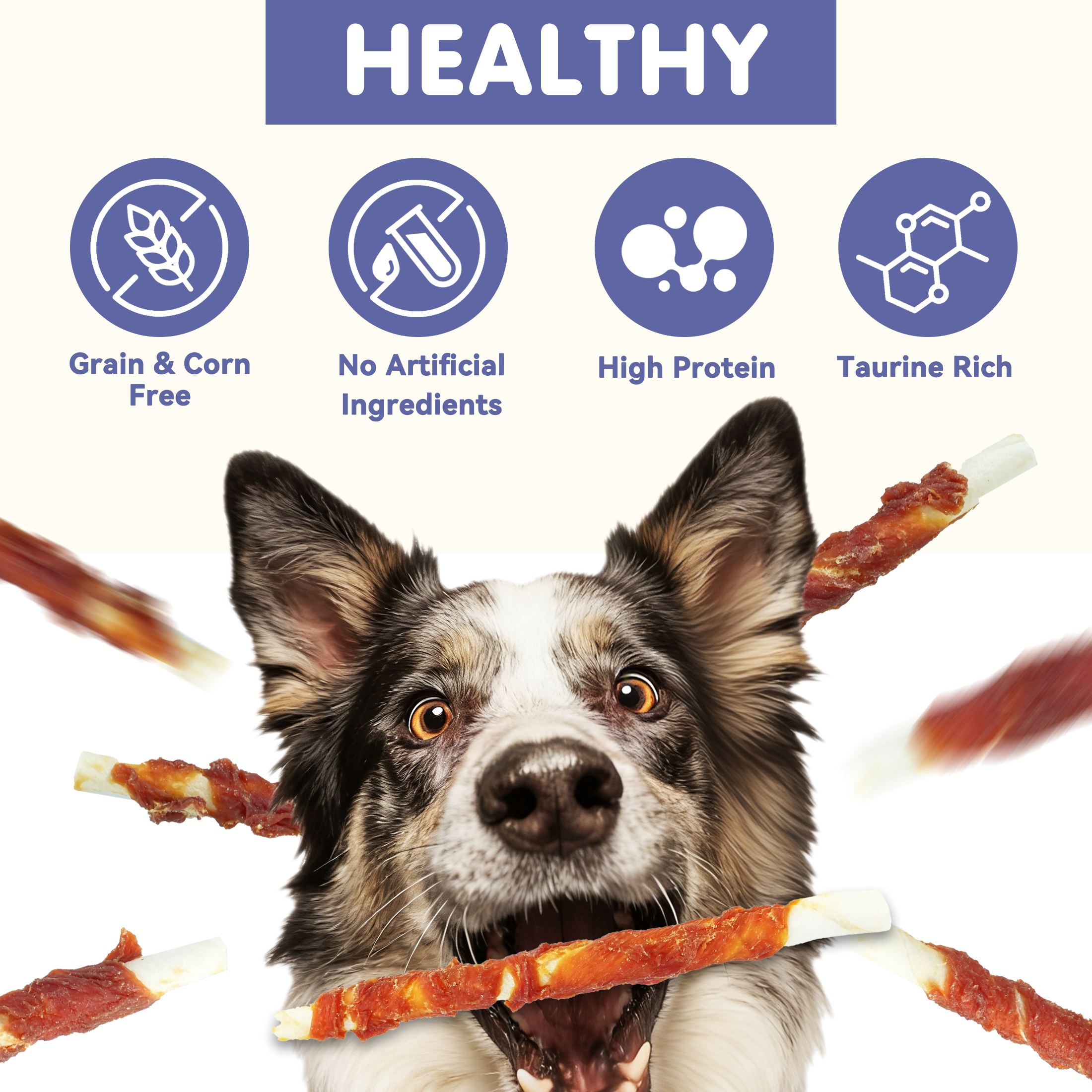 PAWUP Dog Treats Duck Wrapped Rawhide Sticks, Dog Bones for Small Medium Large Dogs, Long Lasting Dog Chew Dental Treats, 10.6oz - Pawup