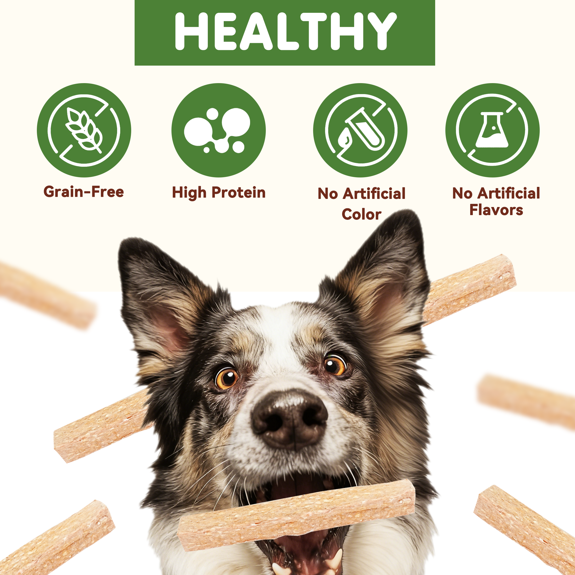 PAWUP Dog Treats Cheese Beef Dental Chews for Small, Medium & Large Dogs, 12.4 oz Bag