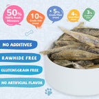 Freeze-Dried Minnows Treats for Dogs & Cats, Omega-3 Rich Single-Ingredient Snacks, 2.8 oz - Pawup