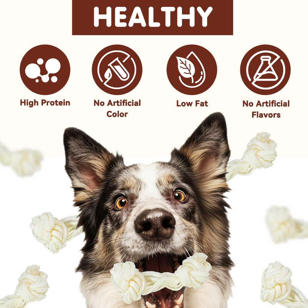 PAWUP Dog Chews Beef Hide Rawhide Bones for Medium & Large Dogs, 3.6 oz Bag