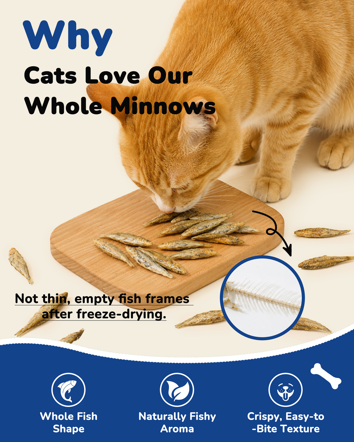 PAWUP Cats Treats Freeze Dried Minnows, Bite-Sized Minnows Snacks, 3.5 oz