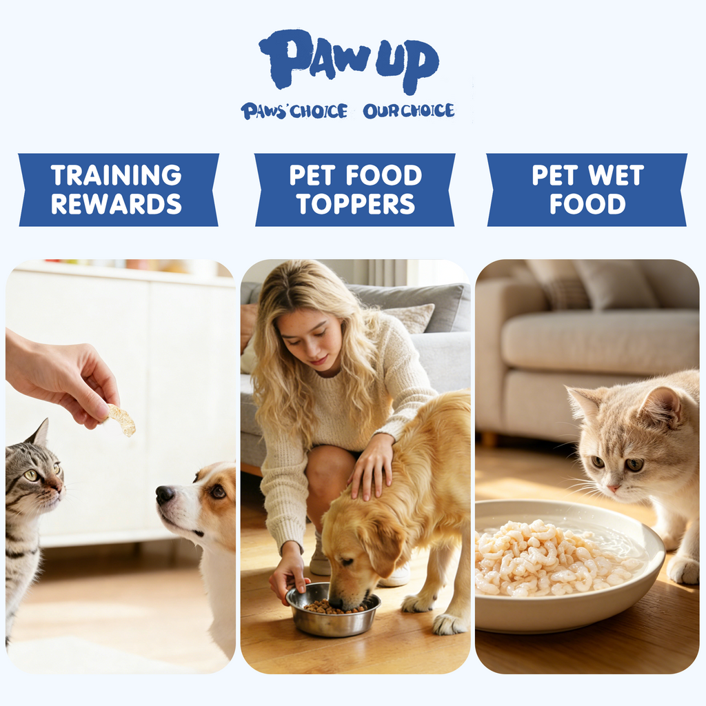 PAWUP Freeze Dried Dog Treats, 100% Shrimp, Omega-3 Rich Snack for Small, Medium & Large Dogs & Cats, 1.5 oz Bag - Pawup