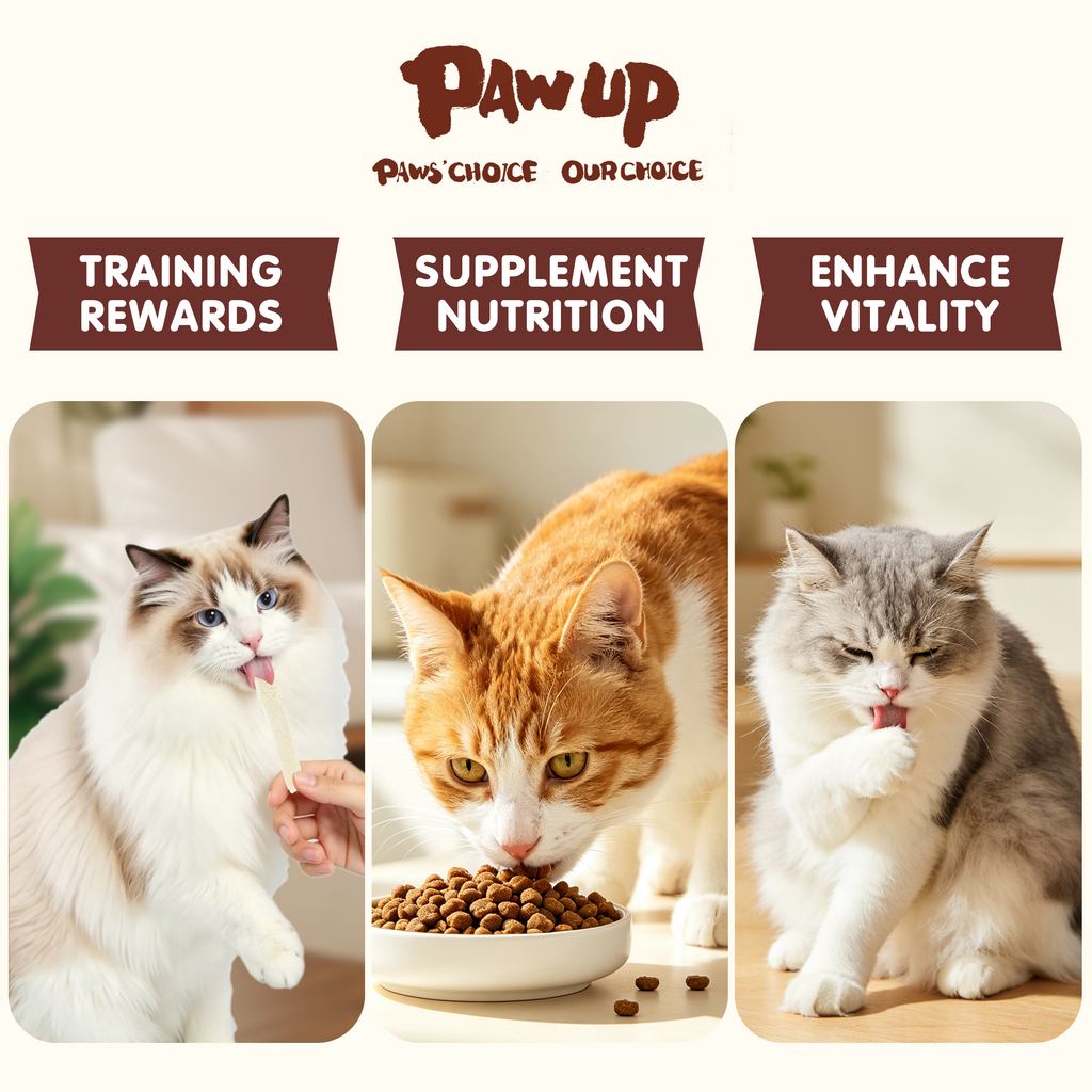 PAWUP Freeze Dried Cat Treats, Chicken Jerky, Single Ingredient Chewy Snack for Small, Medium & Large Cats, 1.5 oz Bag - Pawup