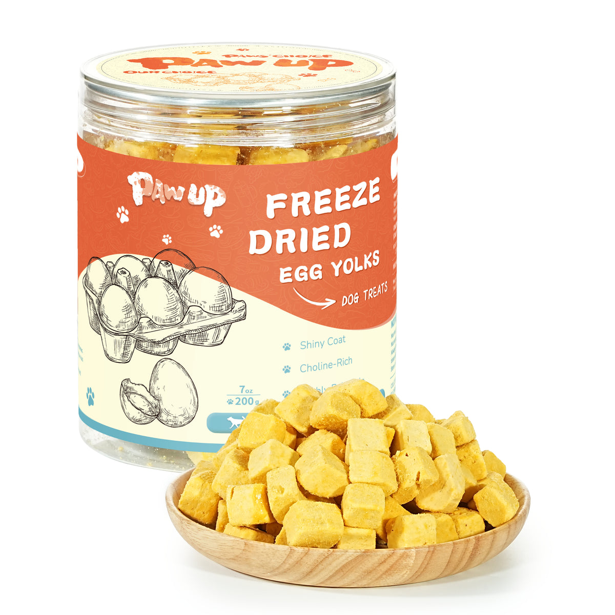 PAWUP Freeze Dried Cats & Dogs Treats, Egg Yolk, 7oz