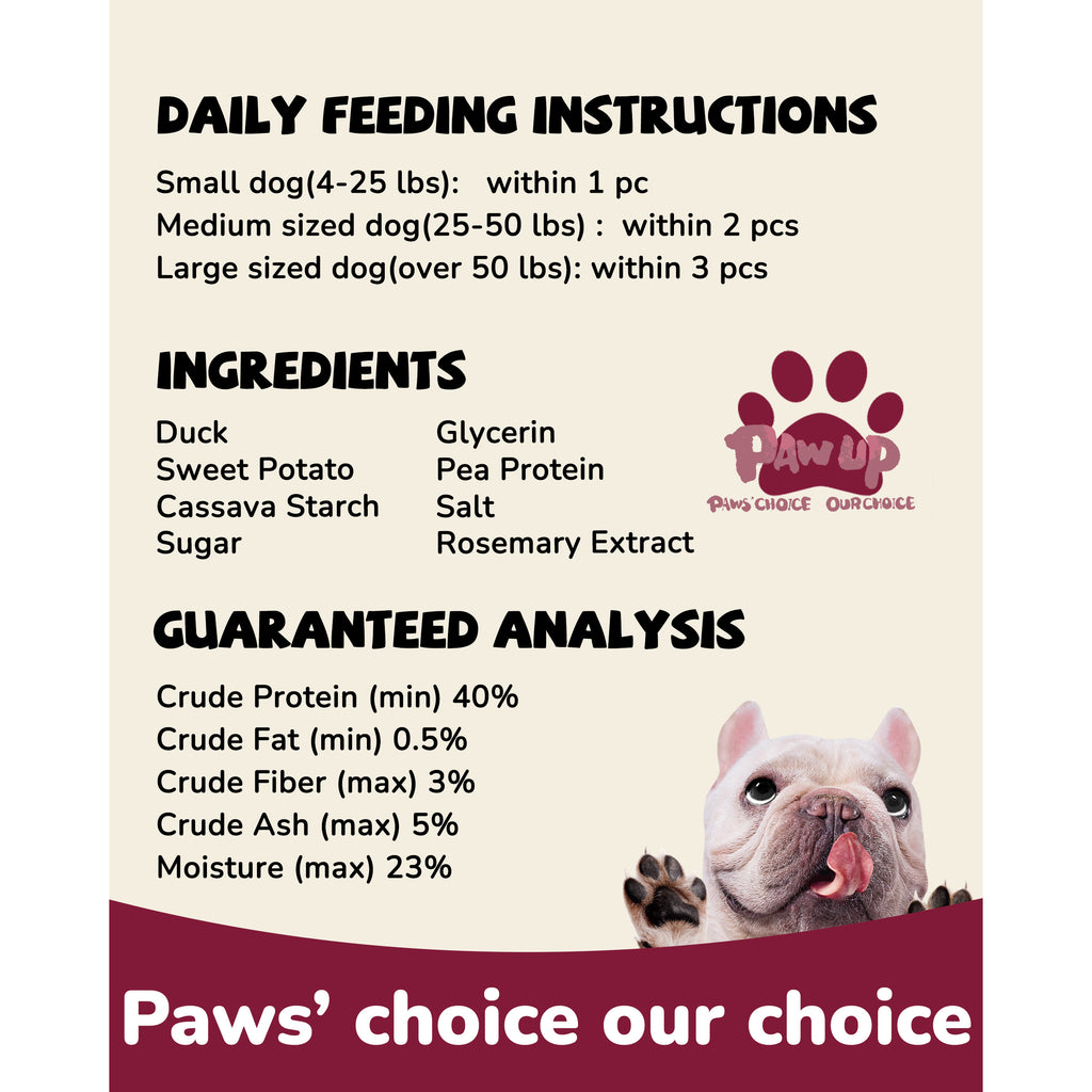 PAWUP Duck Jerky Dog Treats with Sweet Potato | High Protein Chewy Sticks, Grain-Free & Rawhide-Free Chews, Easy-to-Digest, 10.58 oz - Pawup
