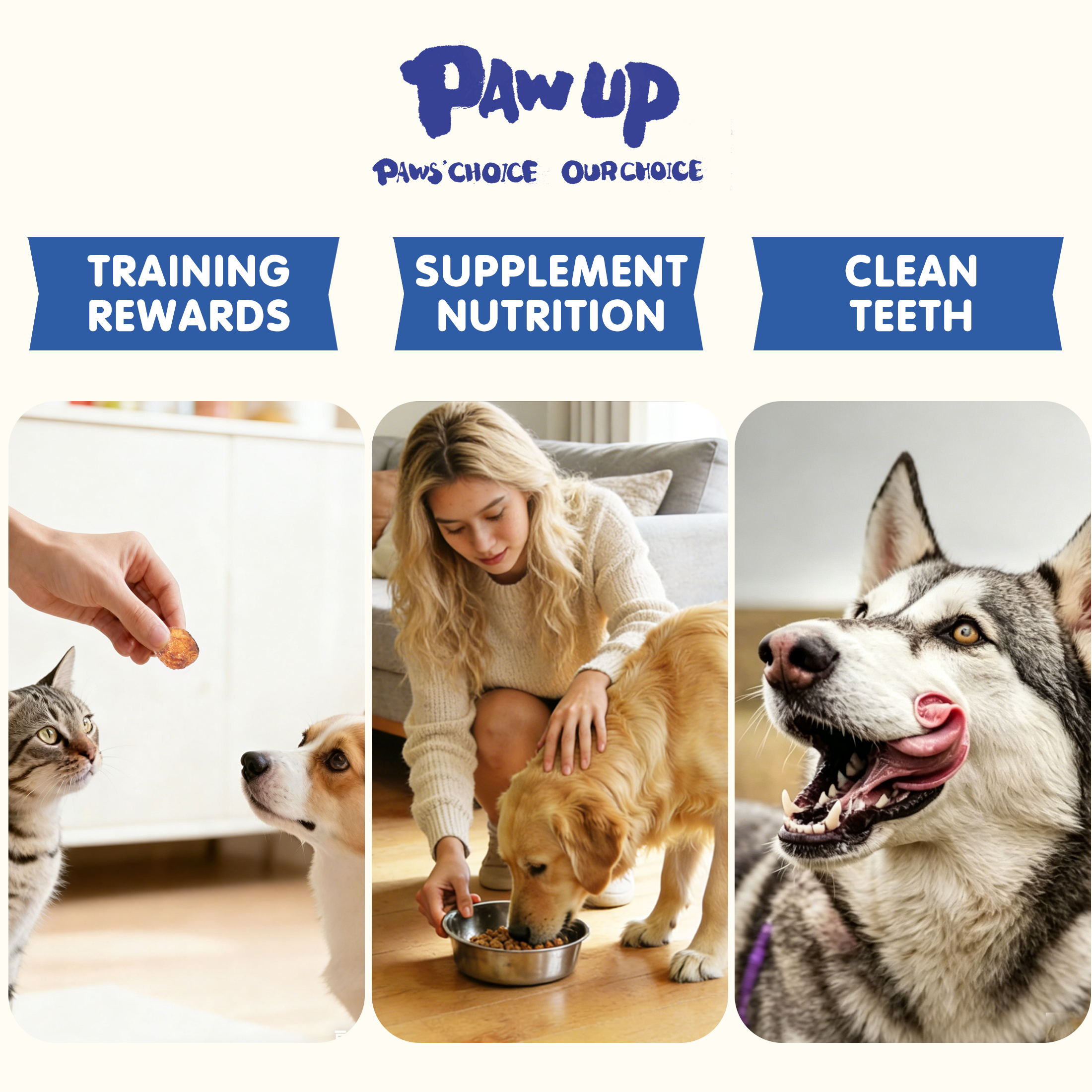 PAWUP Cod Natural Dog Treats, Popcorn-Inspired Crunchy Bites, Healthy Reward or Training Treat for Skin & Coat Health, Small Medium Large Dog, 2.5oz
