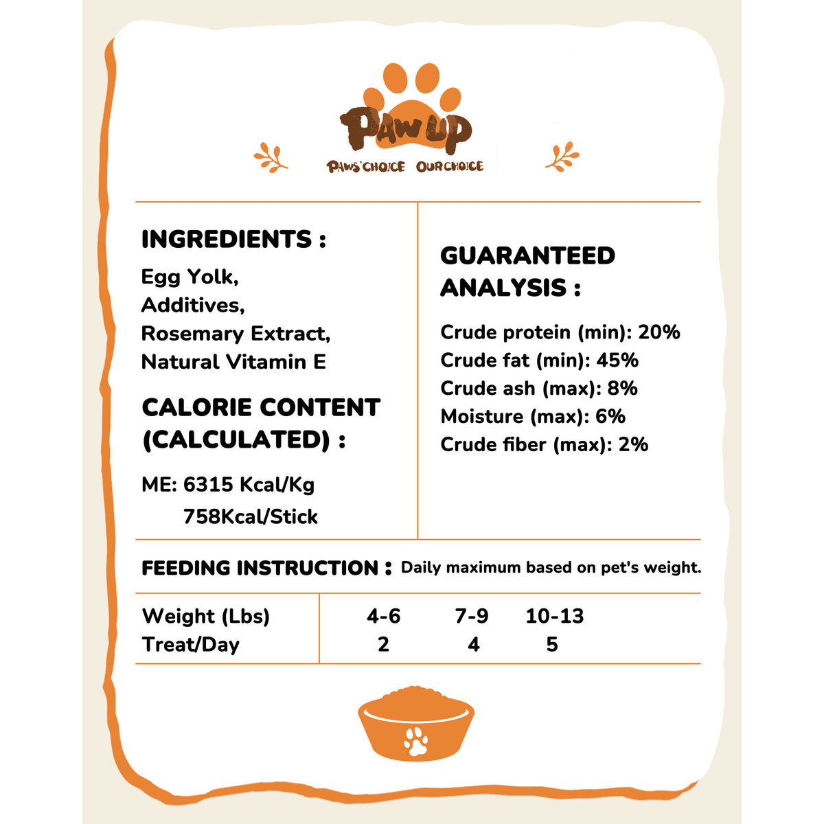 PAWUP Freeze Dried Cats & Dogs Treats, Egg Yolk, 4.2oz