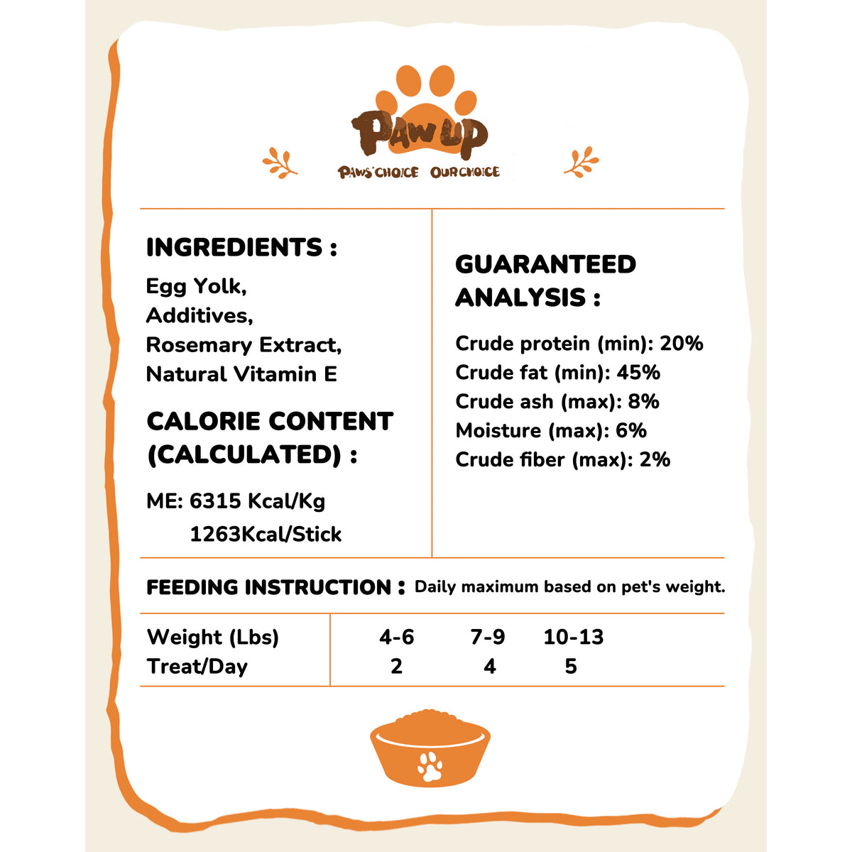 PAWUP Freeze Dried Cats & Dogs Treats, Egg Yolk, 7oz