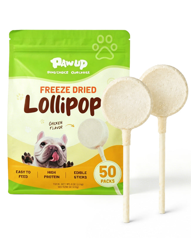 PAWUP Freeze Dried Dog Chicken Treats Snacks with Rawhide Stick, 50 Pack - Pawup Hover Image