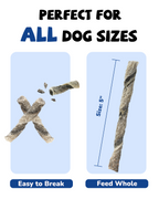 PAWUP Cod Skin Rolls Dog Treats Natural High Omega 3 Dog Snacks, Single Ingredient Cod Skin Chews for Small Dogs w/Taurine, 16 oz - Pawup