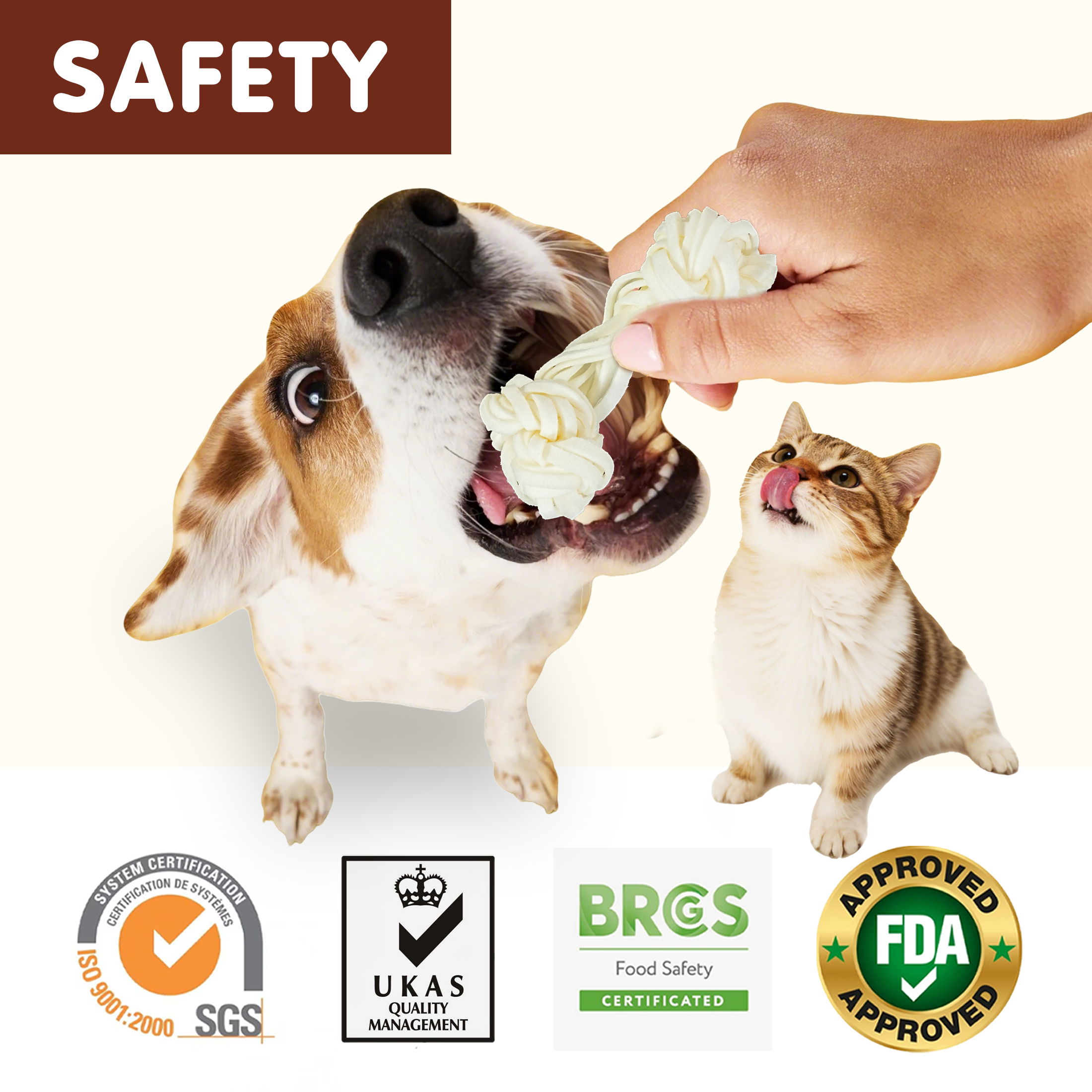 PAWUP Dog Chews Beef Hide Rawhide Bones for Medium & Large Dogs, 3.6 oz Bag