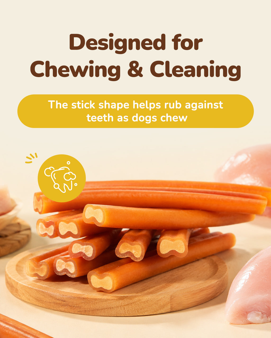 PAWUP Rawhide-Free Chicken Chew Sticks Dogs Treats, 5 Inch - Pawup