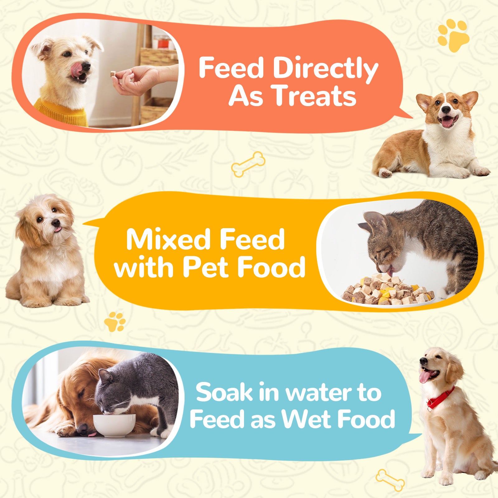 Freeze-Dried Pumpkin Treats for Dogs & Cats, High-Fiber Single-Ingredient Snacks, 1.58 oz - Pawup