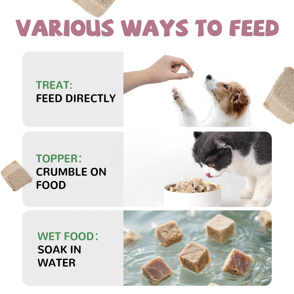 PAWUP Freeze Dried Duck Treats for Cats Dogs, Rawhide Free Freeze-Dried Raw Food Topper, High Protein, Gluten&Grain Free, 2.1oz - Pawup