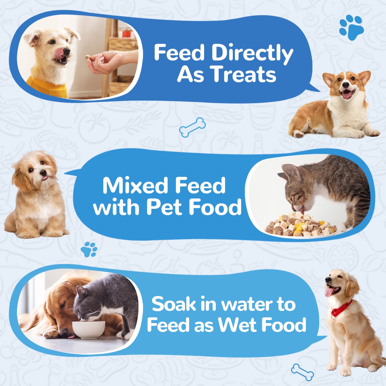Freeze-Dried Minnows Treats for Dogs & Cats, Omega-3 Rich Single-Ingredient Snacks, 2.8 oz - Pawup
