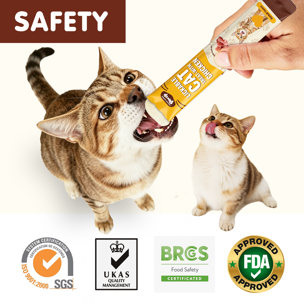PAWUP Cat Treats Chicken Squeeze Up Puree Indoor Cat Treats for Hairball Control, Lickable Wet Treats with Cat Grass, Grain-Free Healthy Snacks for All Cats, 20 Count