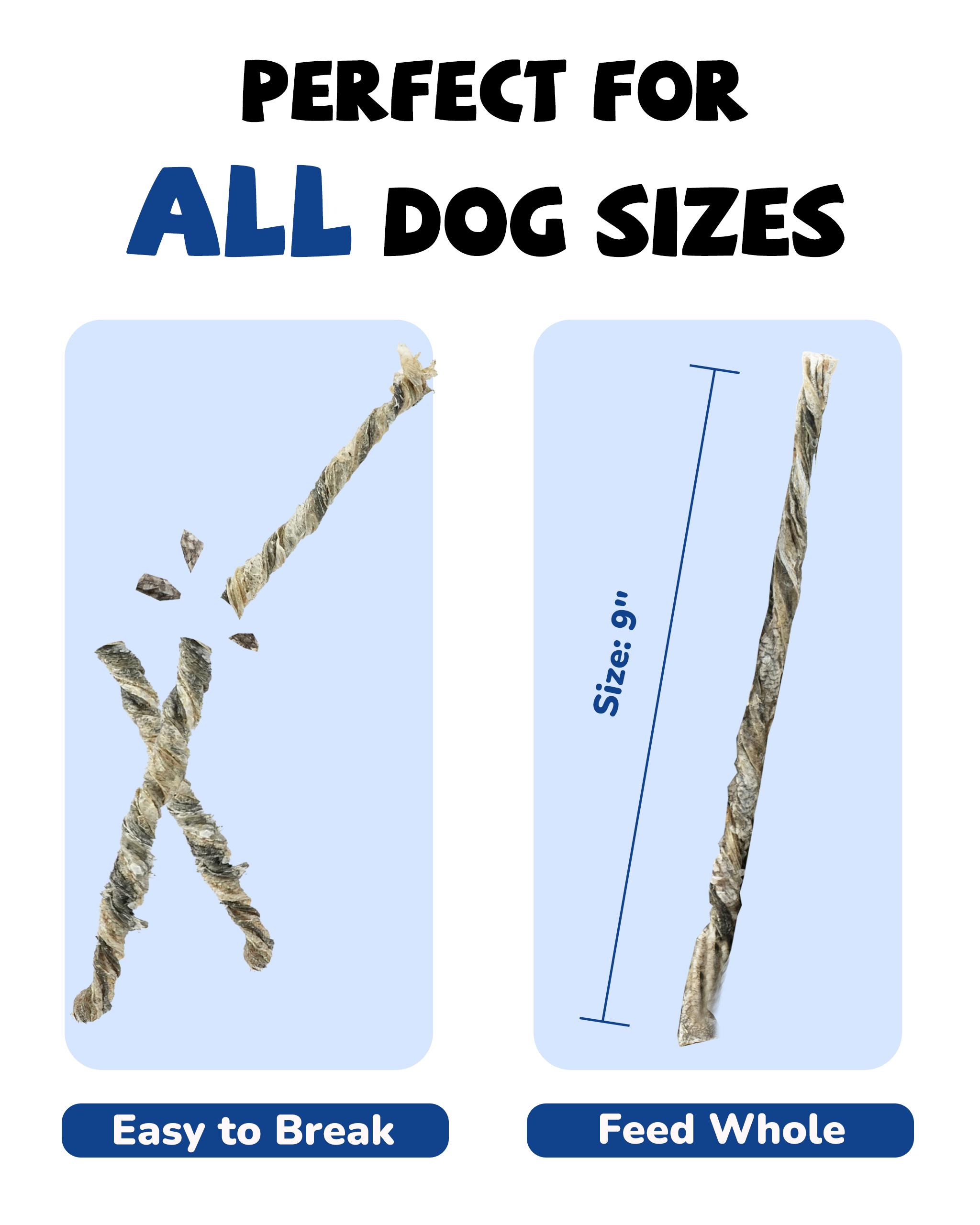 PAWUP Cod Skin Strips Dog Treats, Natural Fish Skin Chews, Omega-3 Rich for Skin & Coat Health, Single Ingredient Dog Snacks for Small & Medium Dogs, 16 oz - Pawup
