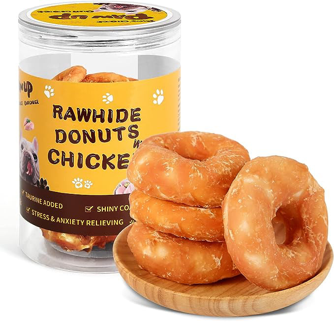 Long Lasting Chicken Wrapped Rawhide Donut, 12.5 oz - Pawup