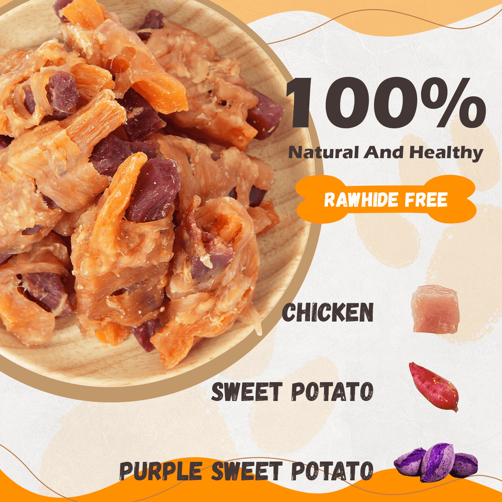 Chicken Wrapped Sweet Potato Dog Treats, High-Fiber Chews for Dogs, 10.6 oz - Pawup