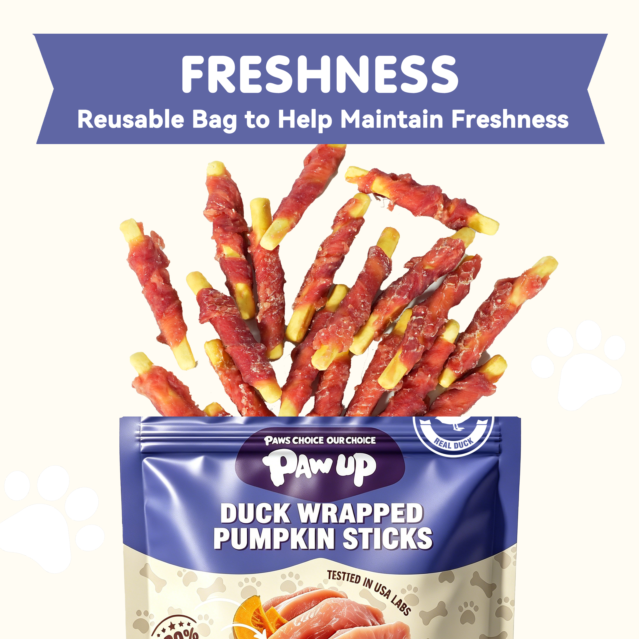Duck Wrapped Pumpkin Dog Treats, Rawhide-Free Chews for Dogs, 10.6 oz - Pawup