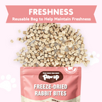 PAWUP Freeze Dried Dog Treats, Real Rabbit Bites, Single Protein Snack for Small, Medium & Large Dogs, 2.5 oz Bag - Pawup