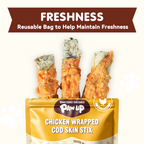 Chicken Wrapped Cod Skin Dog Treats, Rawhide-Free High-Protein Chews for Dogs, 11 oz - Pawup