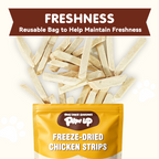 PAWUP Freeze Dried Cat Treats, Chicken Jerky, Single Ingredient Chewy Snack for Small, Medium & Large Cats, 1.5 oz Bag - Pawup