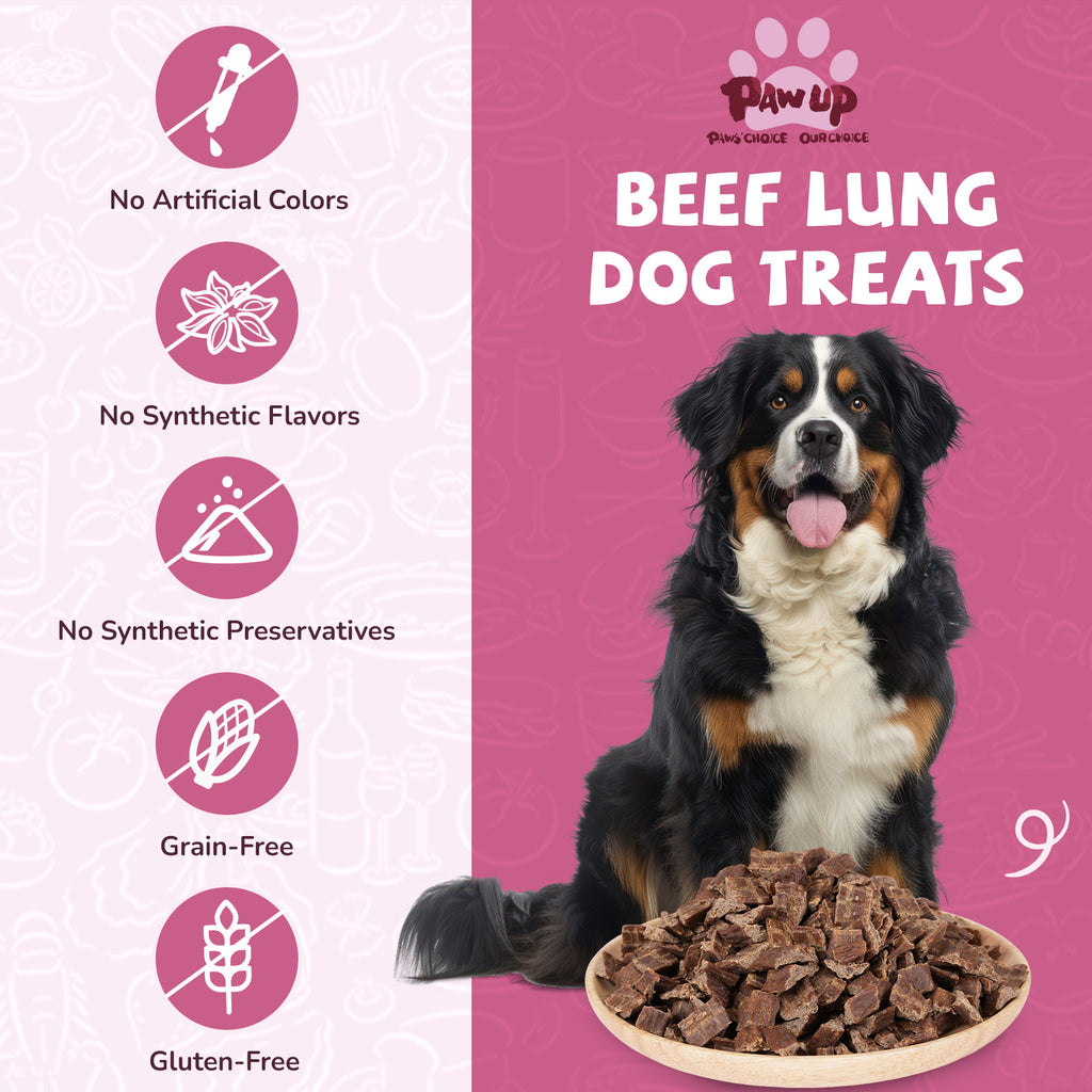 Beef Lung Dog Treats, High-Protein, Low-Fat Chews for All Dogs, 2.2 lb - Pawup