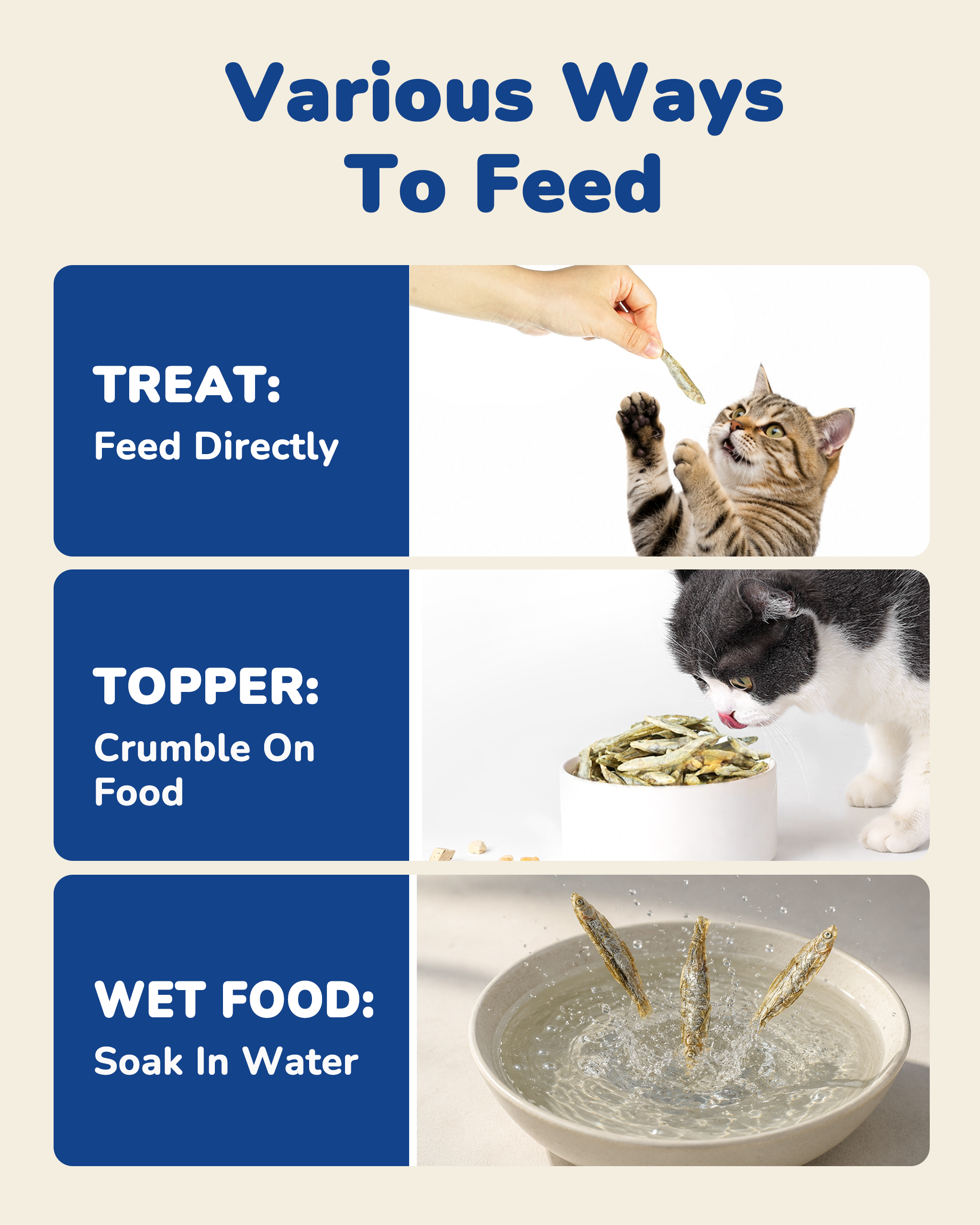 PAWUP Cats Treats Freeze Dried Minnows, Bite-Sized Minnows Snacks, 3.5 oz