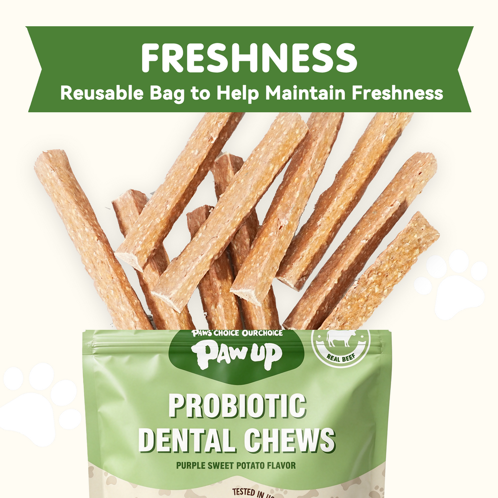 PAWUP Dog Treats Cheese Beef Dental Chews for Small, Medium & Large Dogs, 12.4 oz Bag
