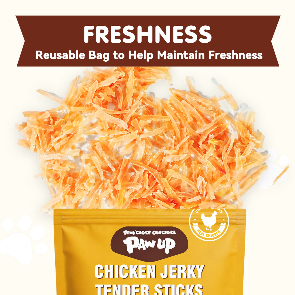 PAWUP Chicken Jerky Dog & Cat Treats, High Protein Treats for Small Medium Large Dogs & Cats, 10.6oz