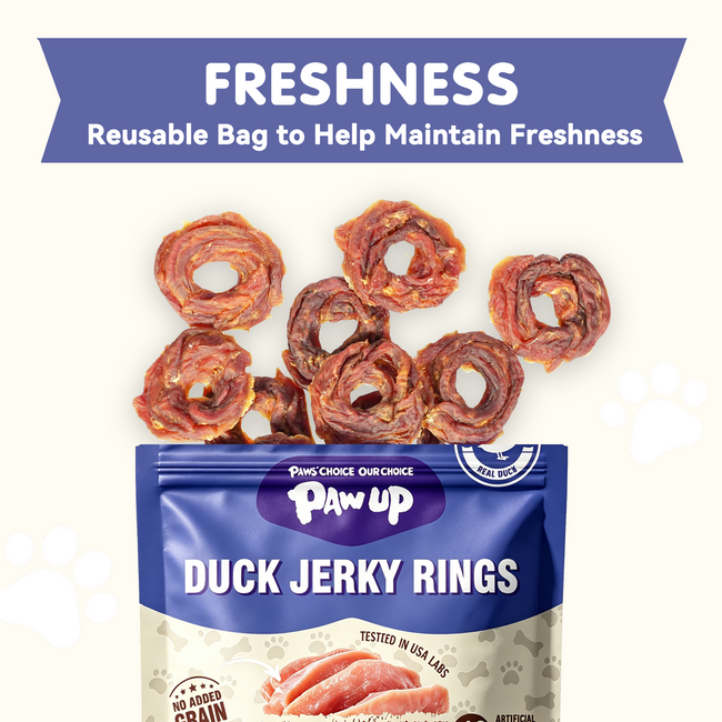 PAWUP Dog Treats Duck Jerky Rings, High Protein Training Treats for Small Medium Large Dogs, Heart Health with Taurine, 10.6oz Main Image