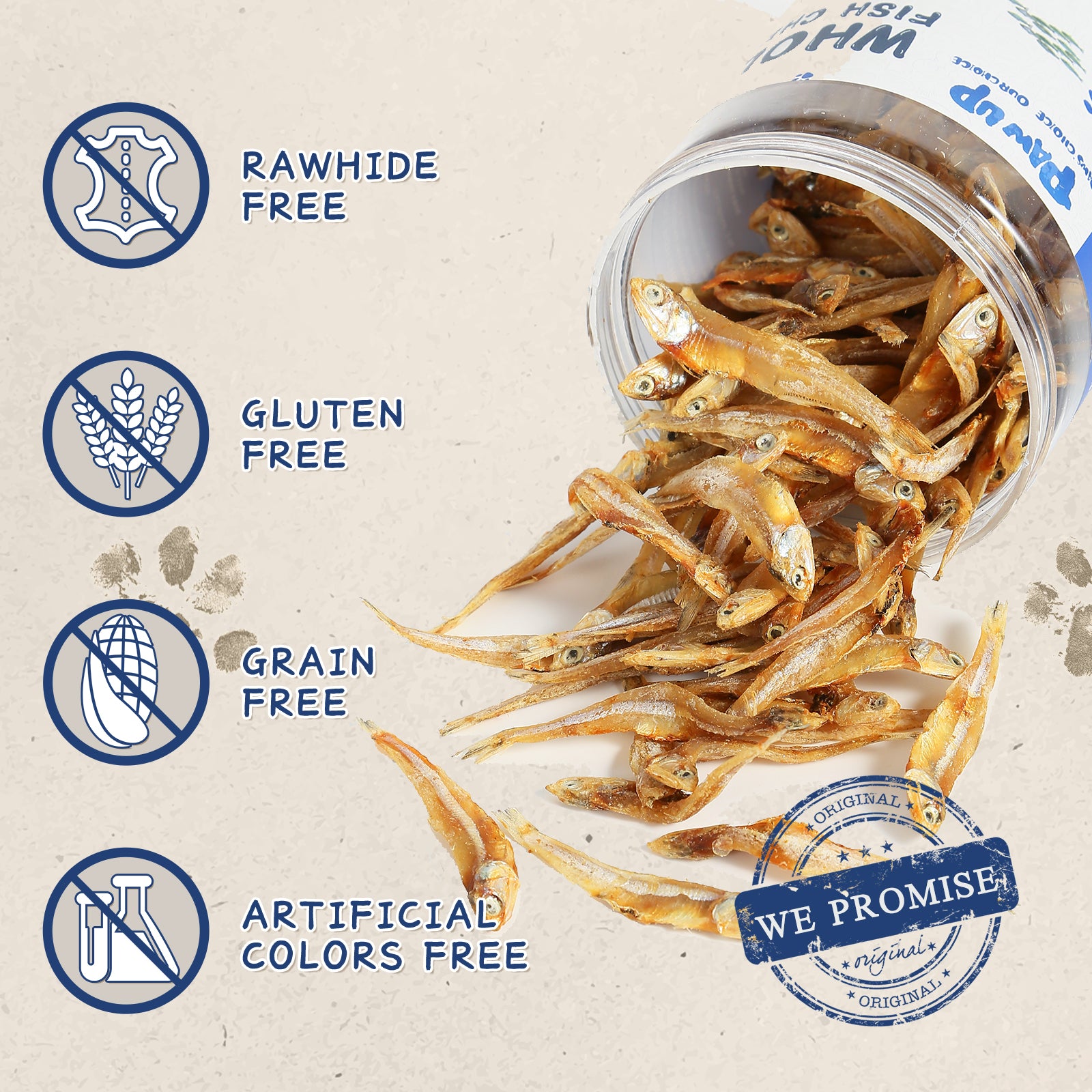 Whole Fish Chews Dog Treats, Protein and Omega-3, 8 oz - Pawup