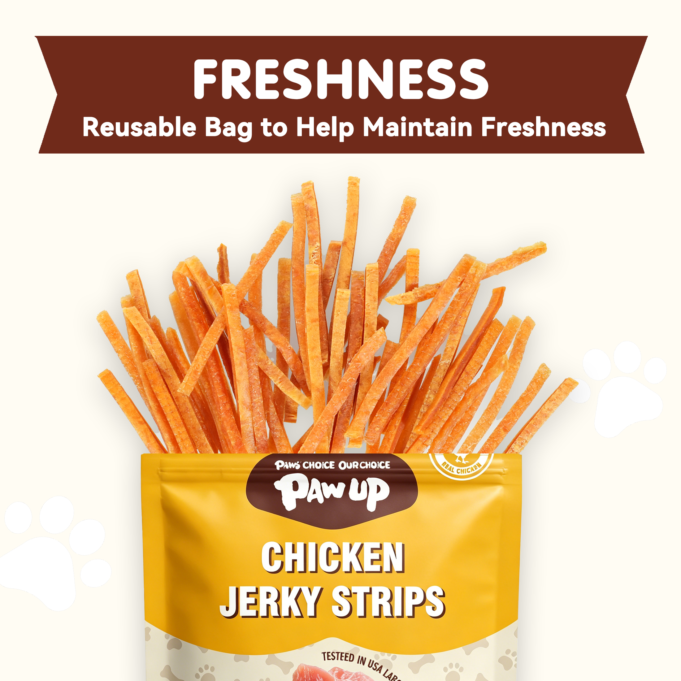 Chicken Jerky Strip Dog Treats, Natural Training Snacks for Dogs, 10.4 oz - Pawup