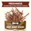 PAWUP Dog Treats Beef Sticks for Small Medium Large Dogs, Natural High Protein Dental Chews Training Treats, 12oz