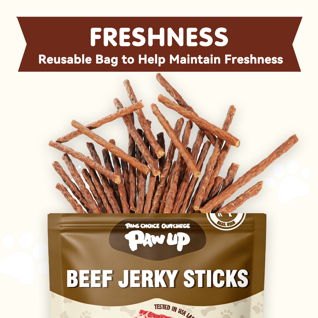PAWUP Dog Treats Beef Sticks for Small Medium Large Dogs, Natural High Protein Dental Chews Training Treats, 12oz - Pawup